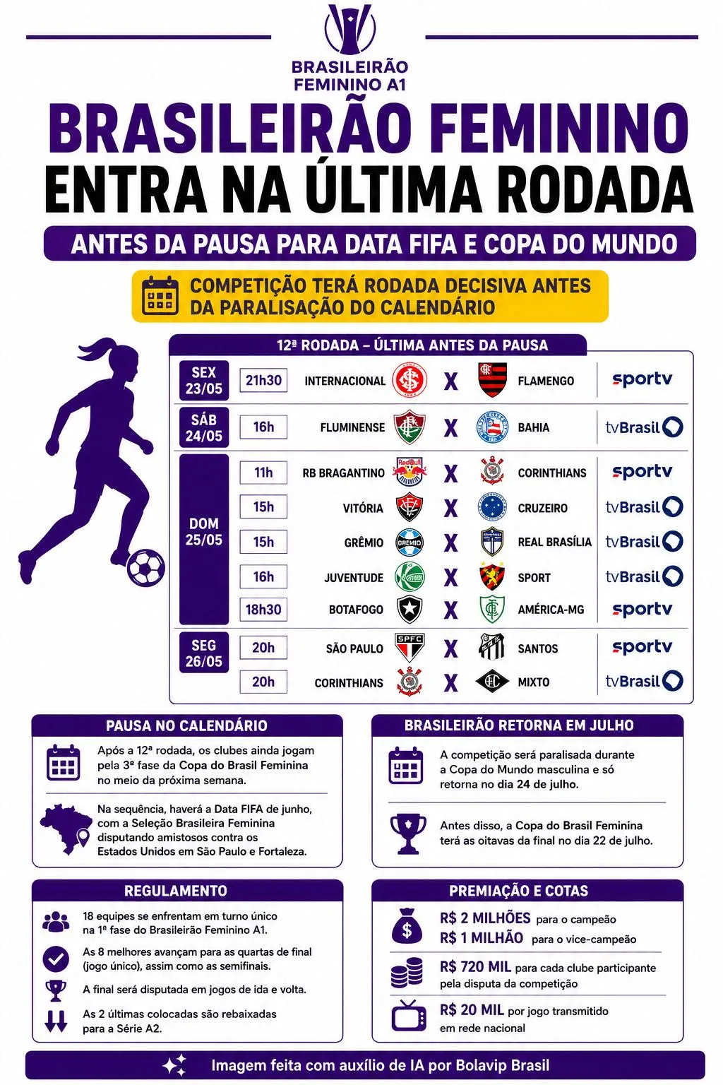 Infográfico gerado por Inteligência Artificial/Bolavip Brasil