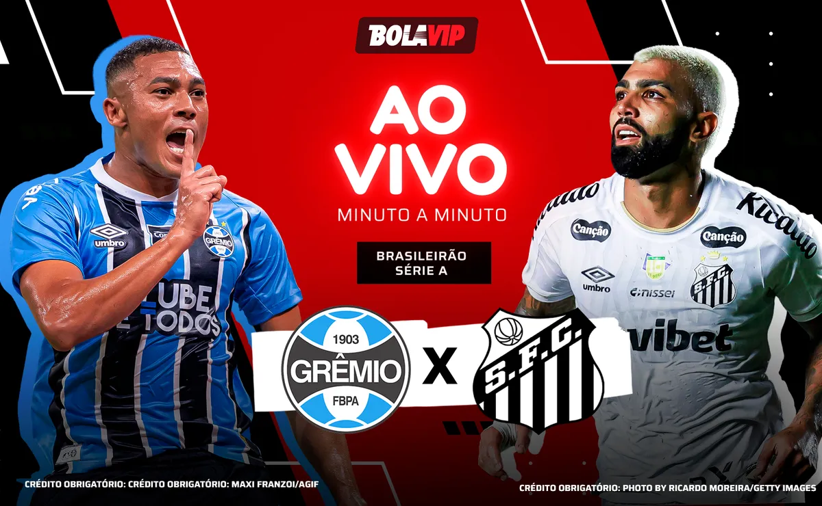 Grêmio x Santos AO VIVO e GRÁTIS – Onde assistir jogo em tempo real pelo Brasileirão