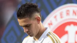 Borre jogador do Internacional durante partida contra o Vitoria no estadio Barradao pelo campeonato Brasileiro A 2026. Foto: Jhony Pinho/AGIF