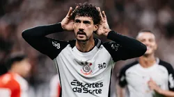 Gustavo Henrique jogador do Corinthians comemora seu gol durante partida contra o Santa Fe. Foto: Guilherme Veiga/RP FOTOPRESS/AGIF
