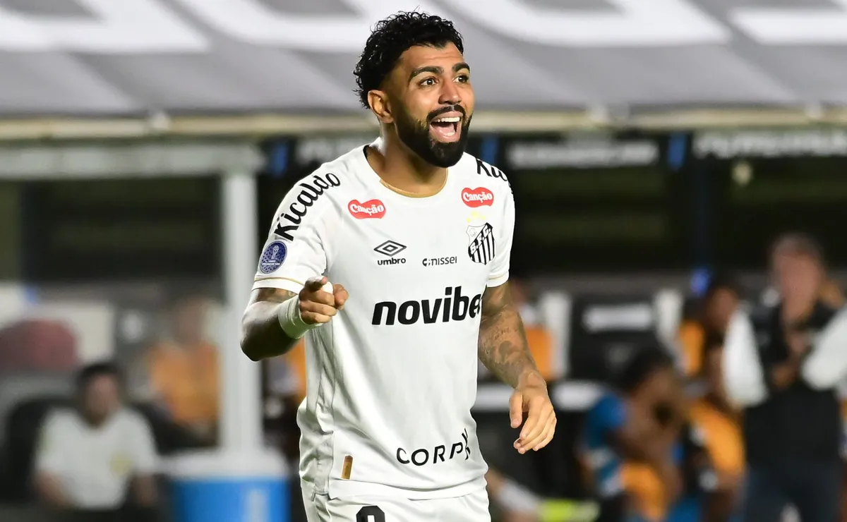 Gabigol reclama de pênalti não marcado em Grêmio x Santos