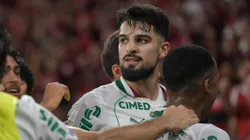 Flaco López jogador do Palmeiras comemora seu gol durante partida contra o Flamengo. Foto: Thiago Ribeiro/AGIF