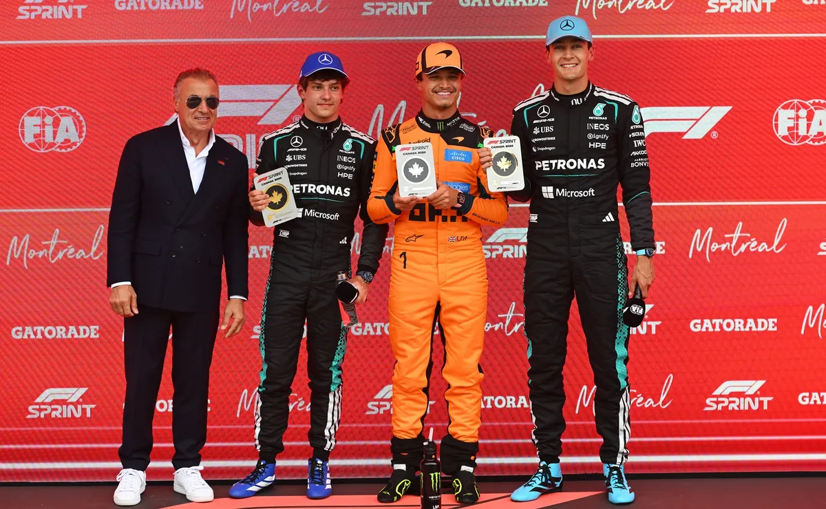 George Russell vence sprint no GP do Canadá de F1 após duelo com Andrea Kimi Antonelli