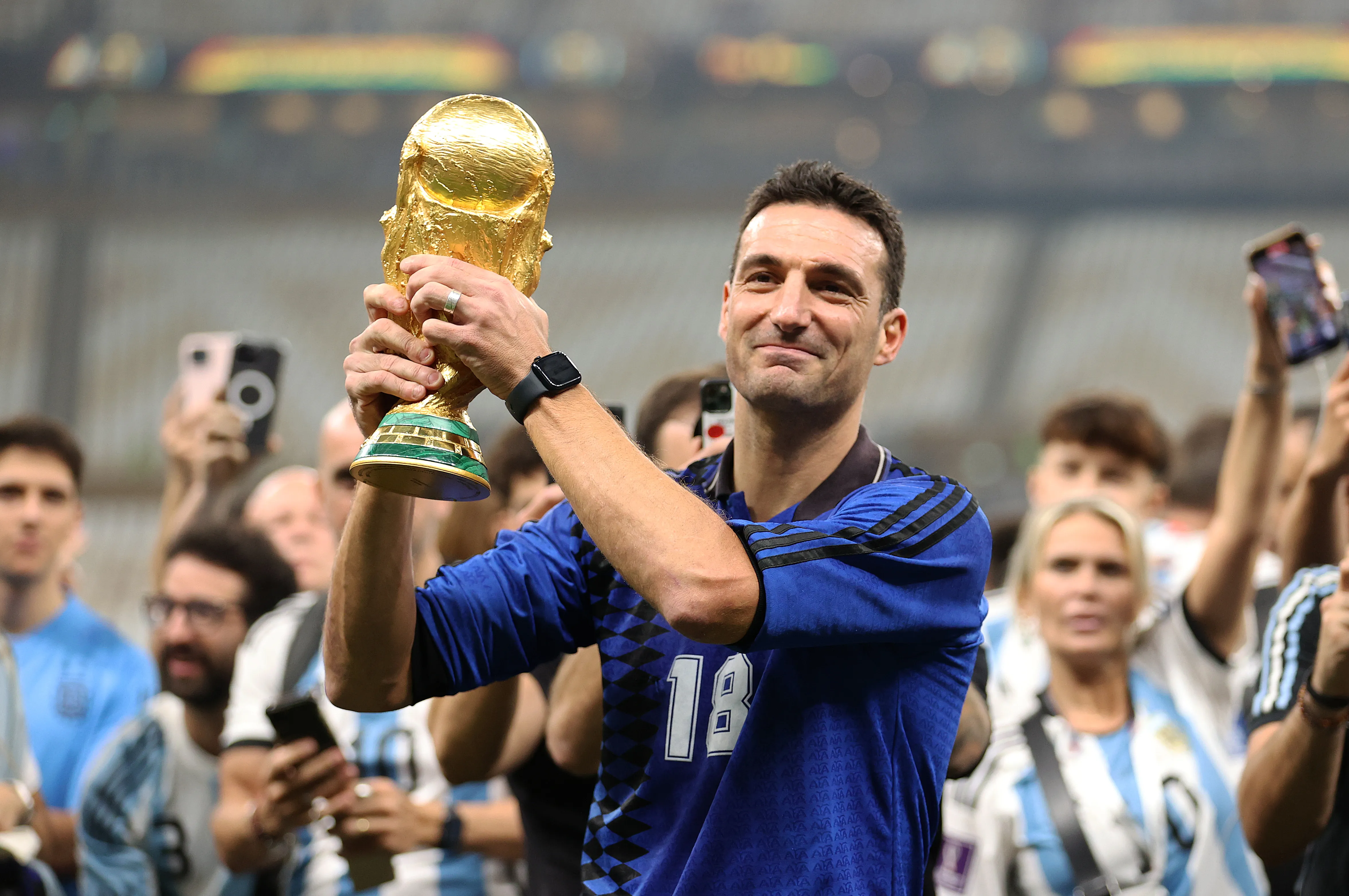 Argentina foi campeã da Copa do Mundo 2022 com Scaloni no comando. Foto: Julian Finney/Getty Images