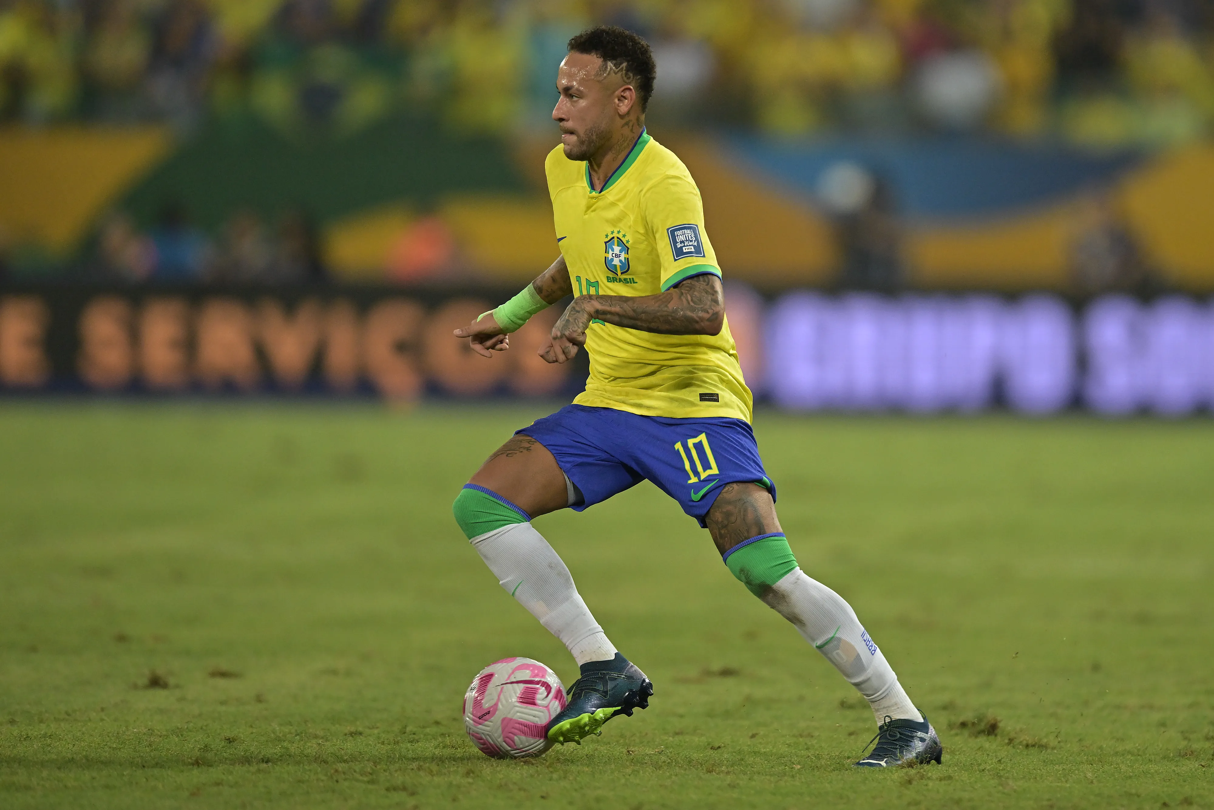 Neymar durante partida pela Seleção Brasileira. Foto: Pedro Vilela/Getty Images