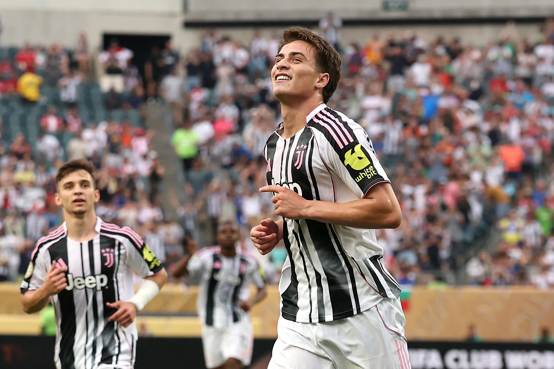 PHILADELPHIA, PENNSYLVANIA – JUNE 22: Kenan Yildiz #10 of Juventus FC celebrates scoring his team’s second goal during the FIFA Club World Cup 2025 group G match between Juventus FC and Wydad AC at Lincoln Financial Field on June 22, 2025 in Philadelphia, Pennsylvania. (Photo by Francois Nel/Getty Images)