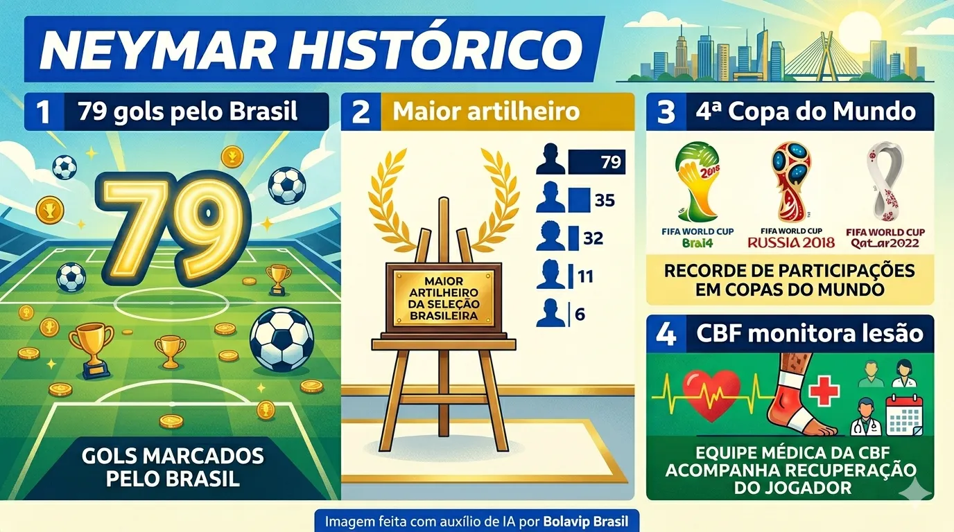 Infográfico Neymar na Copa do Mundo