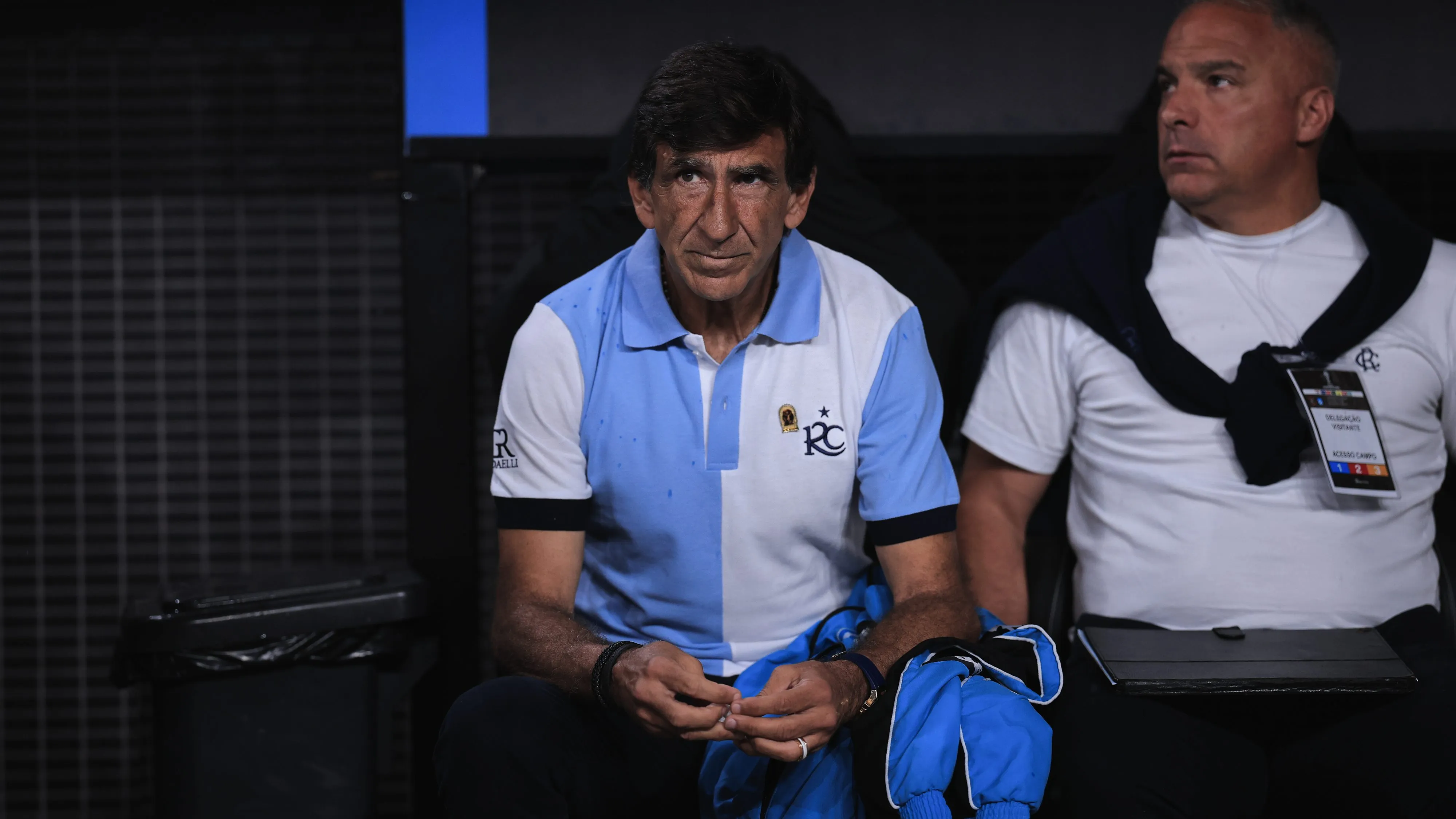 Gustavo Costas, ex-técnico do Racing, durante partida contra o Corinthians no estadio Arena Corinthians pelo campeonato Copa Sul-Americana 2024. Foto: Ettore Chiereguini/AGIF