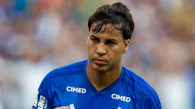 Kaio Jorge jogador do Cruzeiro comemora seu gol durante partida contra o Chapecoense. Foto: Fernando Moreno/AGIF