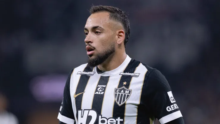 Maycon jogador do Atletico-MG durante partida contra o Corinthians no estadio Arena Corinthians pelo campeonato Brasileiro A 2026.