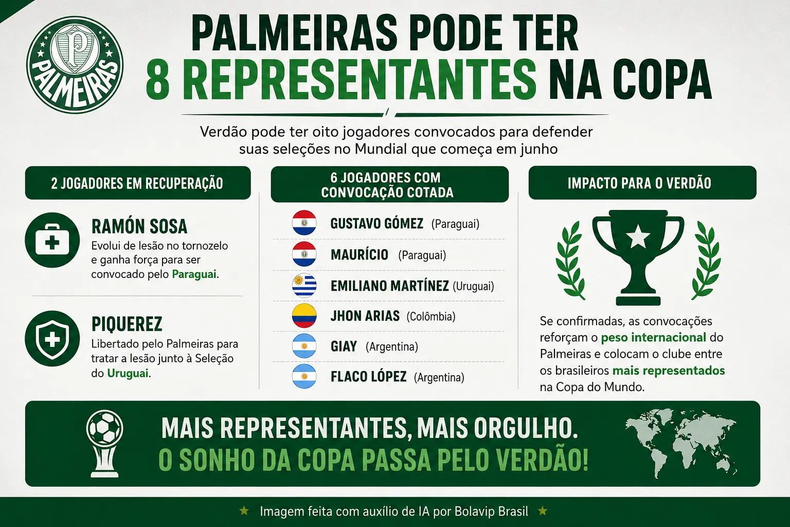 Infográfico Palmeiras Copa do Mundo