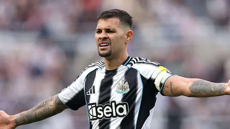 Bruno Guimarães no Newcastle United. Foto: Stu Forster/Getty Images
