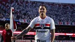 Luciano jogador do São Paulo comemora seu gol durante partida contra o Botafogo no estádio Morumbi pelo campeonato Brasileiro A 2026. Foto: Vitor Bittencourt/RP FOTOPRESS/AGIF