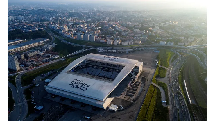 SP - SAO PAULO - 10/06/2025 - ELIMINATORIAS COPA DO MUNDO 2026, SELECAO BRASILEIRA X PARAGUAI - Vista Aerea da Neo Quimica Arena em Sao Paulo (SP), antes da partida entre Brasil e Paraguai pelas Eliminatorias da Copa do Mundo 2026. Foto: Marlon Costa/AGIF