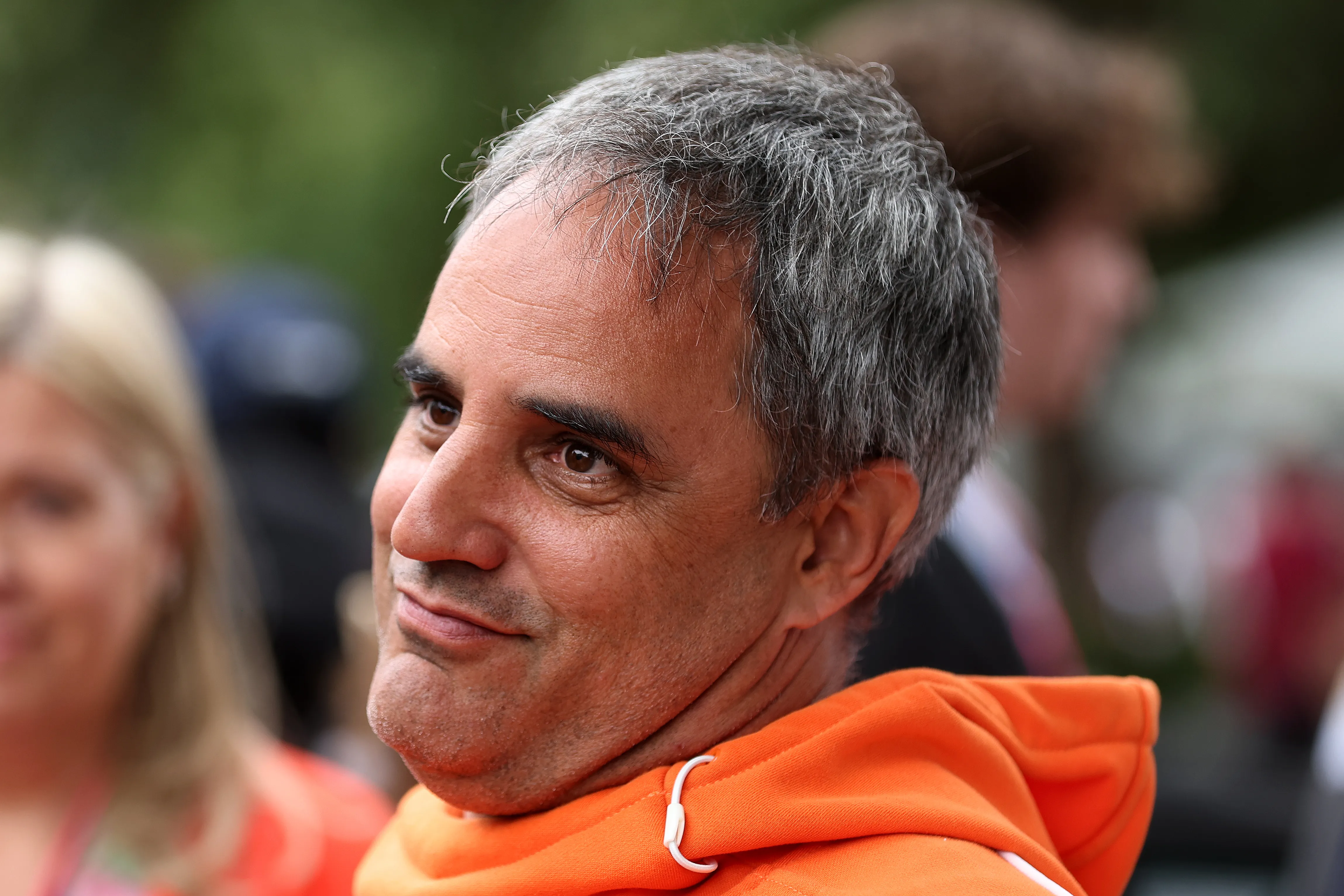 MELBOURNE, AUSTRALIA – MARCH 24: Juan Pablo Montoya looks on in the Paddock prior to the F1 Grand Prix of Australia at Albert Park Circuit on March 24, 2024 in Melbourne, Australia. (Photo by Robert Cianflone/Getty Images)