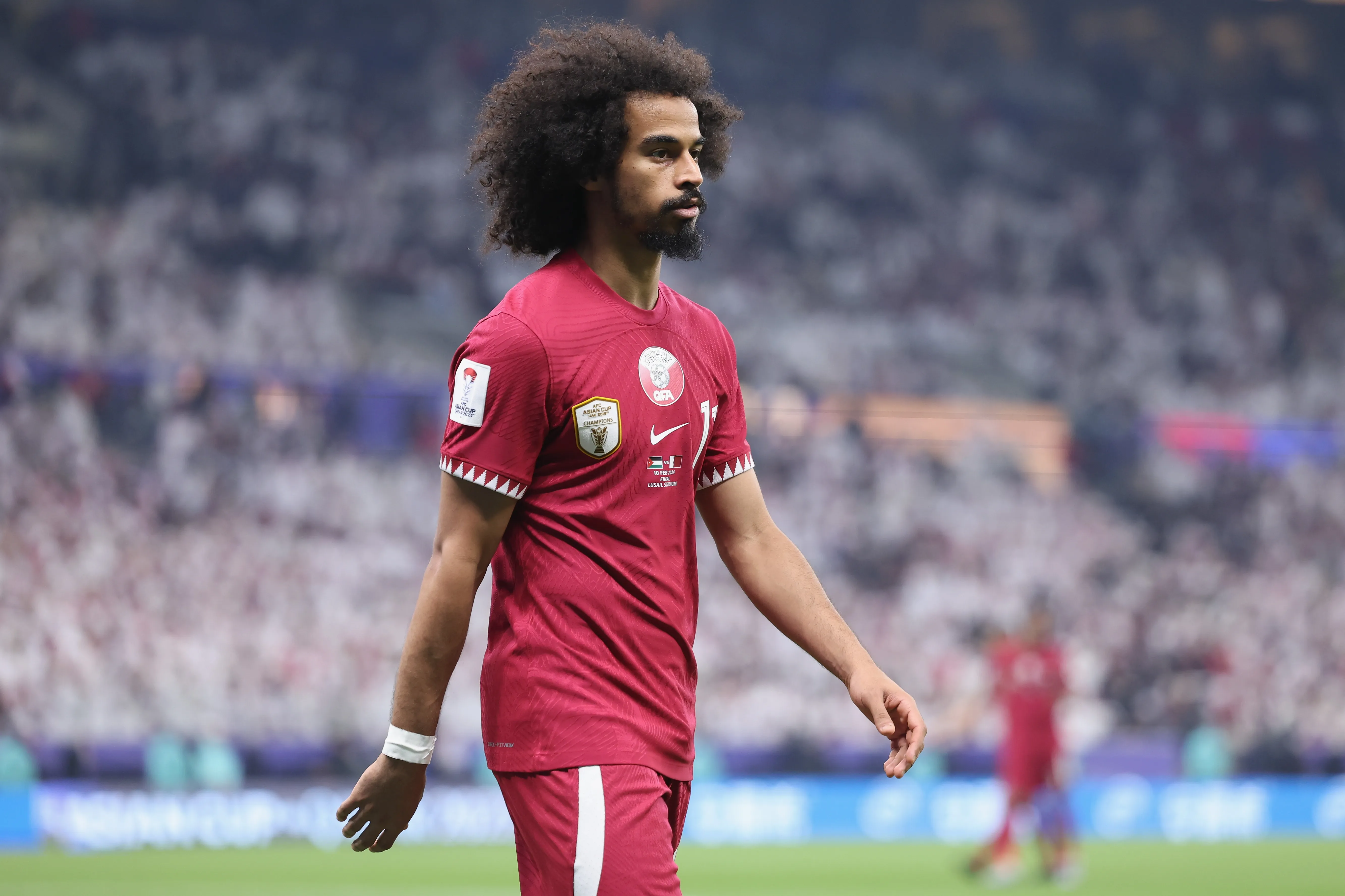 Akram Afif - Catar. Foto: Lintao Zhang/Getty Images