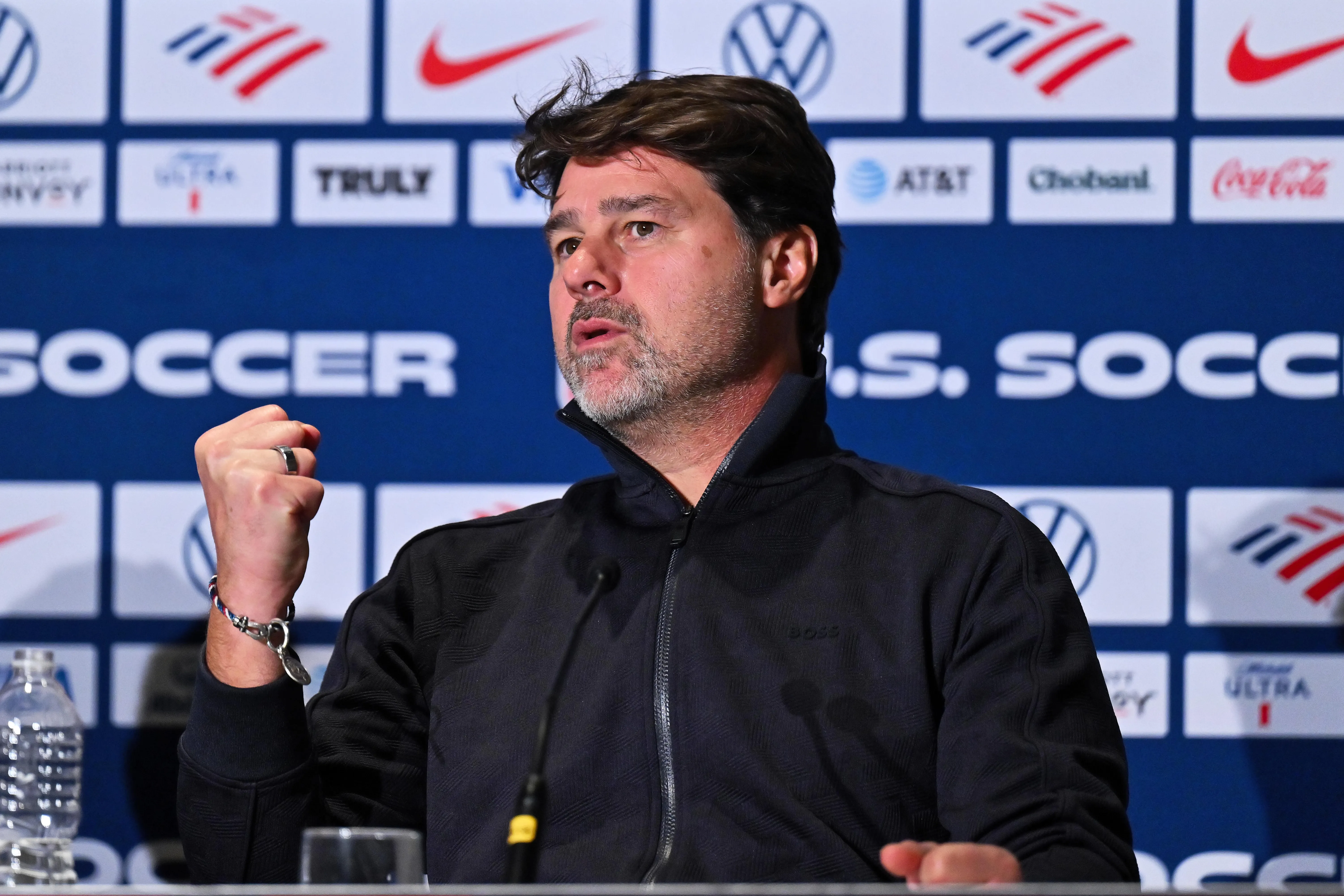 Pochettino em coletiva de imprensa. Photo by Jamie Sabau/Getty Images