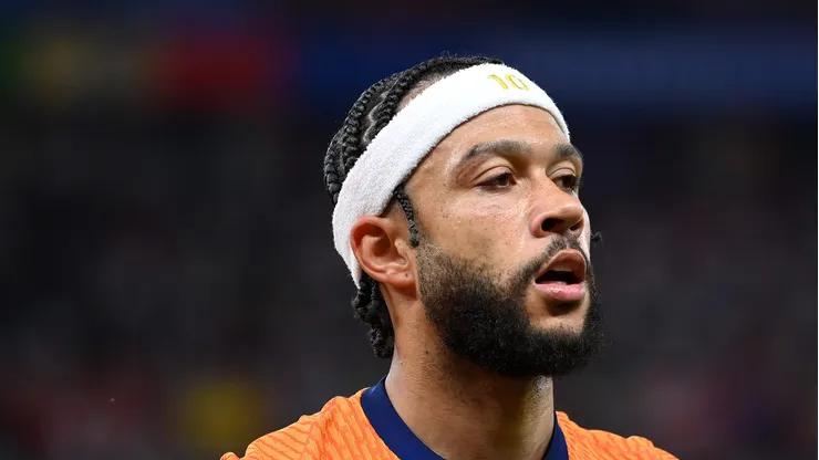 Memphis Depay durante partida pela Eurocopa de 2024.