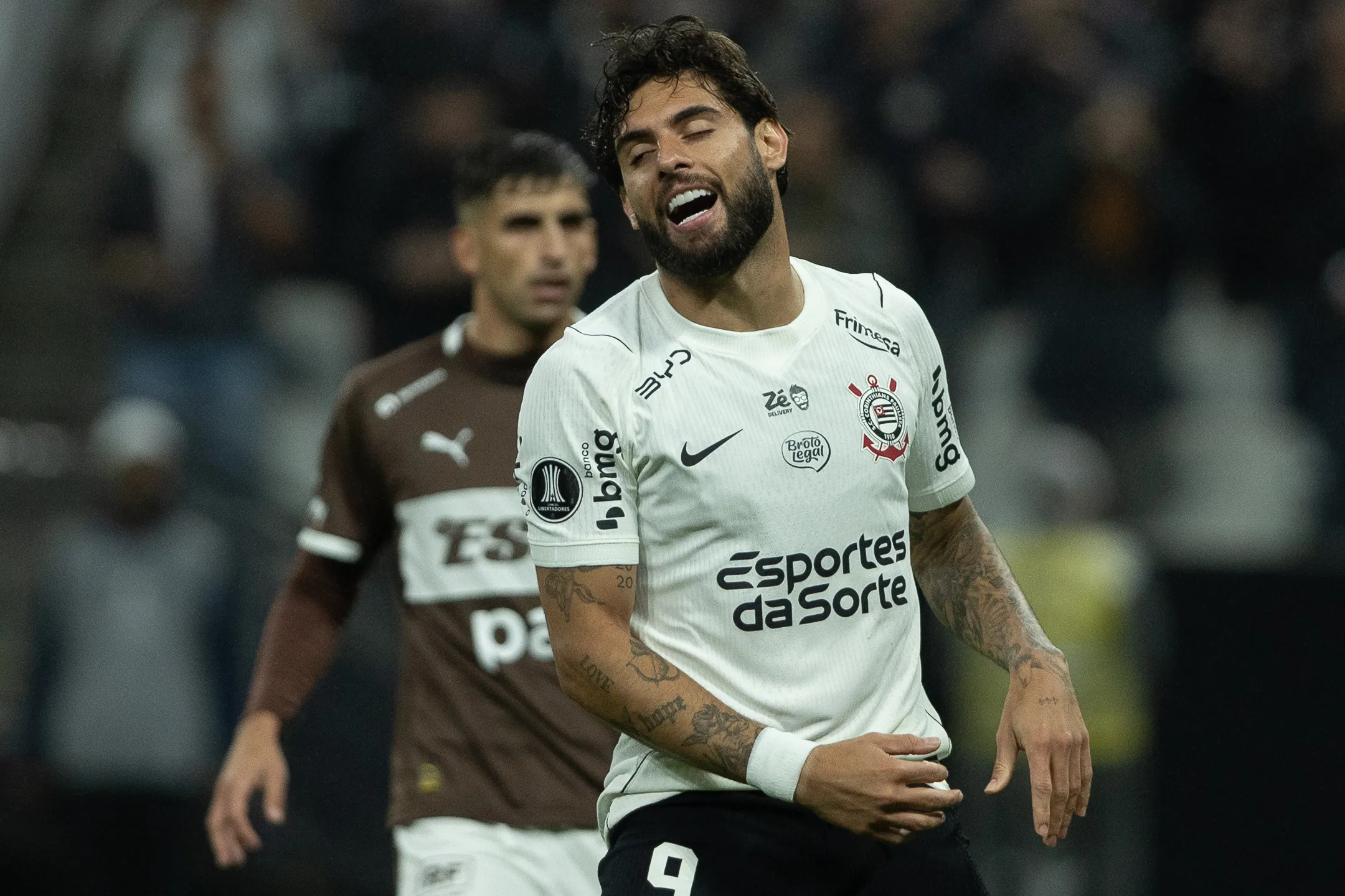 Yuri Alberto jogador do Corinthians lamenta durante partida contra o Platense. Foto: Joisel Amaral/AGIF
