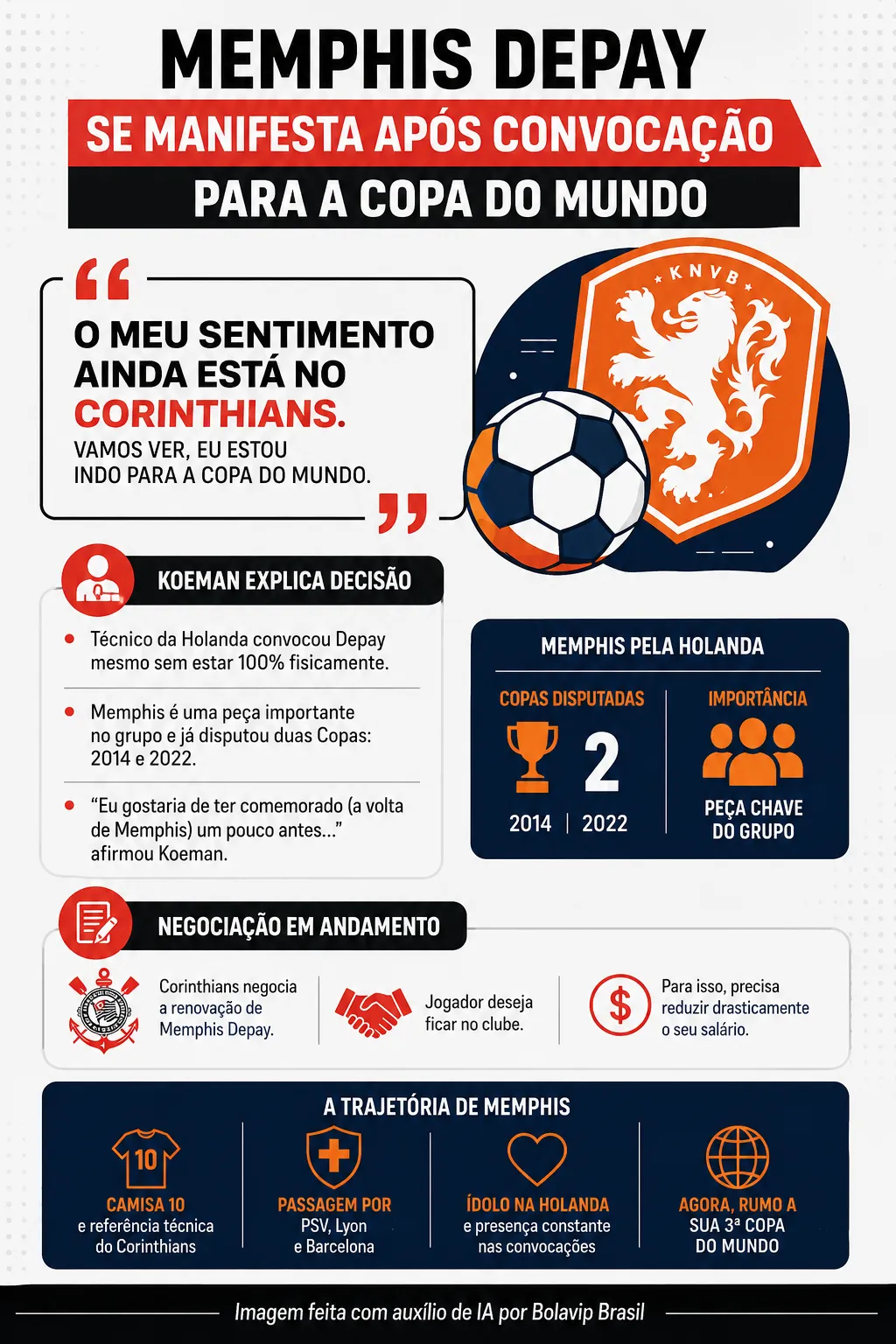 Infográfico - Foto: gerada com auxílio de IA pelo Bolavip Brasil.