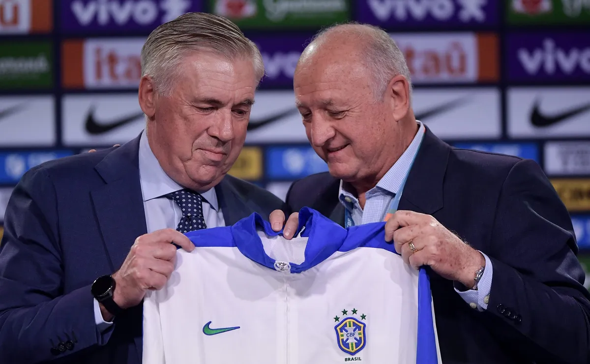 Felipão dá moral completa para Carlo Ancelotti em discurso motivacional para a Seleção Brasileira