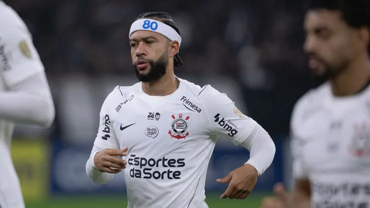 Memphis Depay jogador do Corinthians durante partida contra o Platense no estadio Arena Corinthians pelo campeonato Copa Libertadores 2026. Foto: Ettore Chiereguini/AGIF