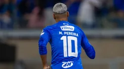 Matheus Pereira jogador do Cruzeiro comemora seu gol durante partida contra o Barcelona de Guayaquil no estadio Mineirao pelo campeonato Copa Libertadores 2026. Foto: Fernando Moreno/AGIF