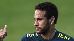 Neymar durante treino em Teresópolis.