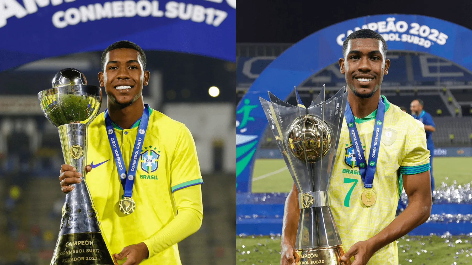 Convocado para a Copa do Mundo, Rayan tem os títulos do Sul-Americano Sub-17 de 2023 e Sub-20 de 2025 pelas Seleções de Base. Fotos: Rafael Ribeiro/CBF