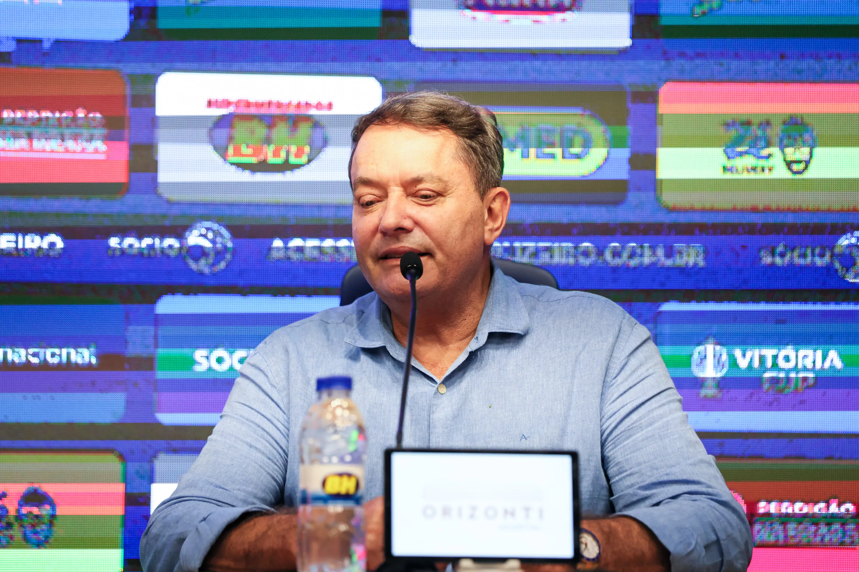 Pedro Lourenco o Pedrinho dono do Cruzeiro durante  coletiva de imprensa para sua apresentacao realizada na Toca da Raposa II.   Foto: Gilson Lobo/AGIF