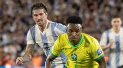 Vinicius Junior jogador do Brasil durante partida contra a Argentina no estadio Monumental de Nunez pelas Eliminatorias Copa Do Mundo 2026. Foto: Lucas Gabriel Cardoso/AGIF
