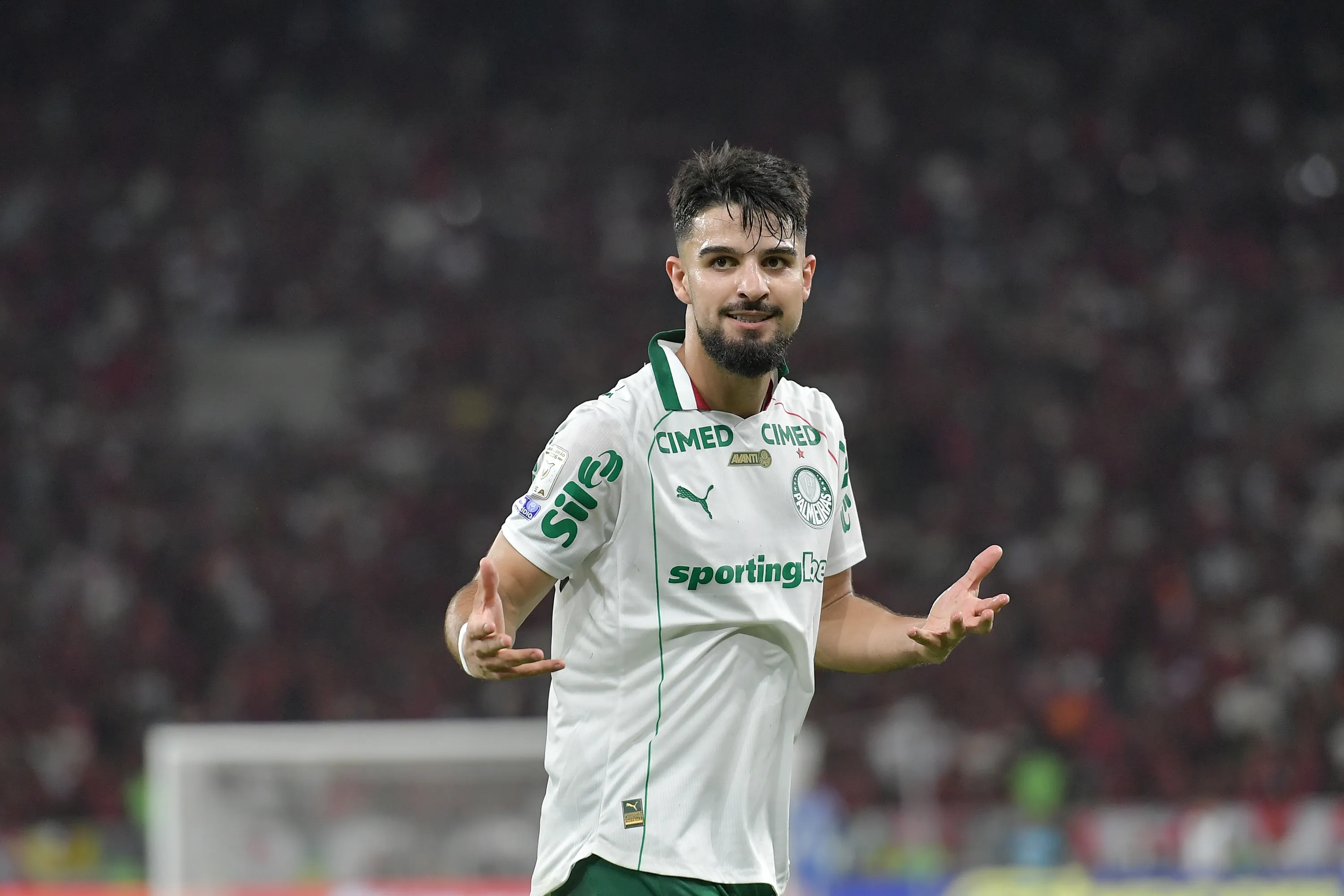 Flaco López celebra gol diante do Flamengo. Foto: Thiago Ribeiro/AGIF