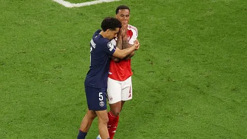 Marquinhos e Gabriel Magalhães. Foto: Richard Heathcote/Getty Images
