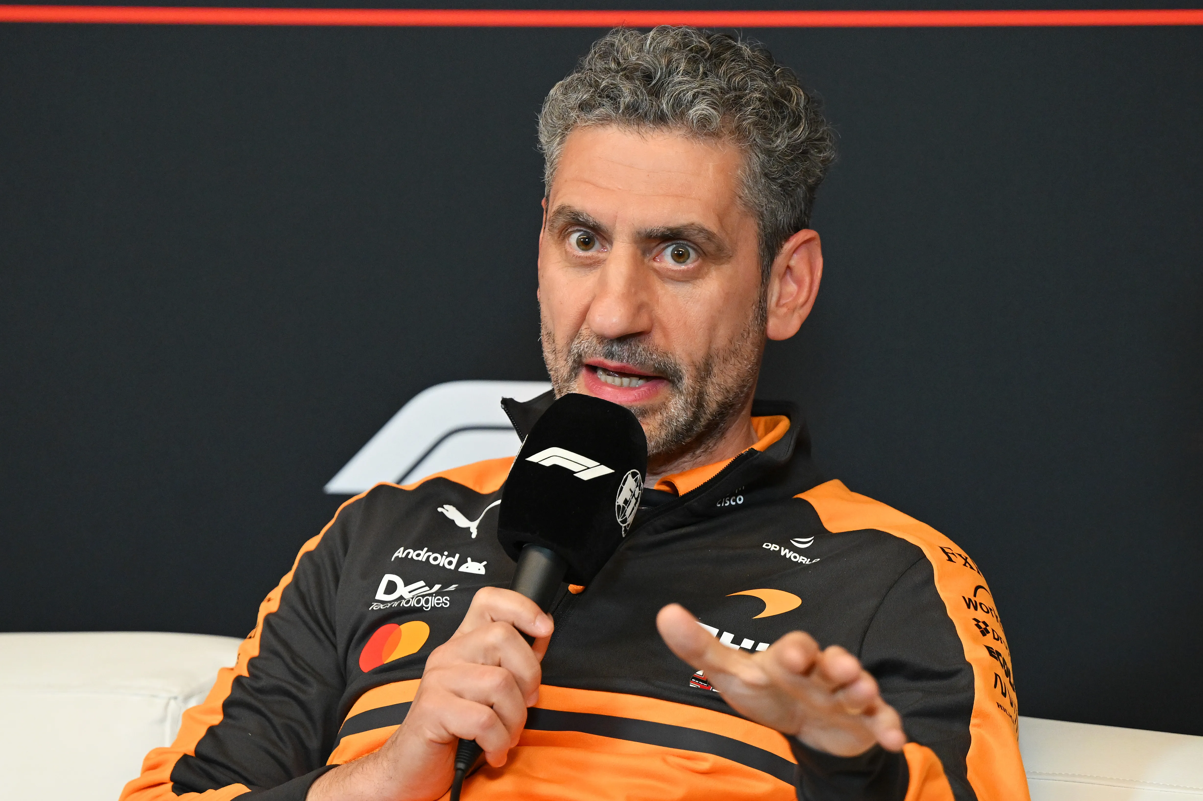 MONTREAL, QUEBEC – MAY 22: Andrea Stella, Team Principal of McLaren in the Team Principals Press Conference during practice ahead of the F1 Grand Prix of Canada at Circuit Gilles-Villeneuve on May 22, 2026 in Montreal, Quebec. (Photo by Minas Panagiotakis/Getty Images)