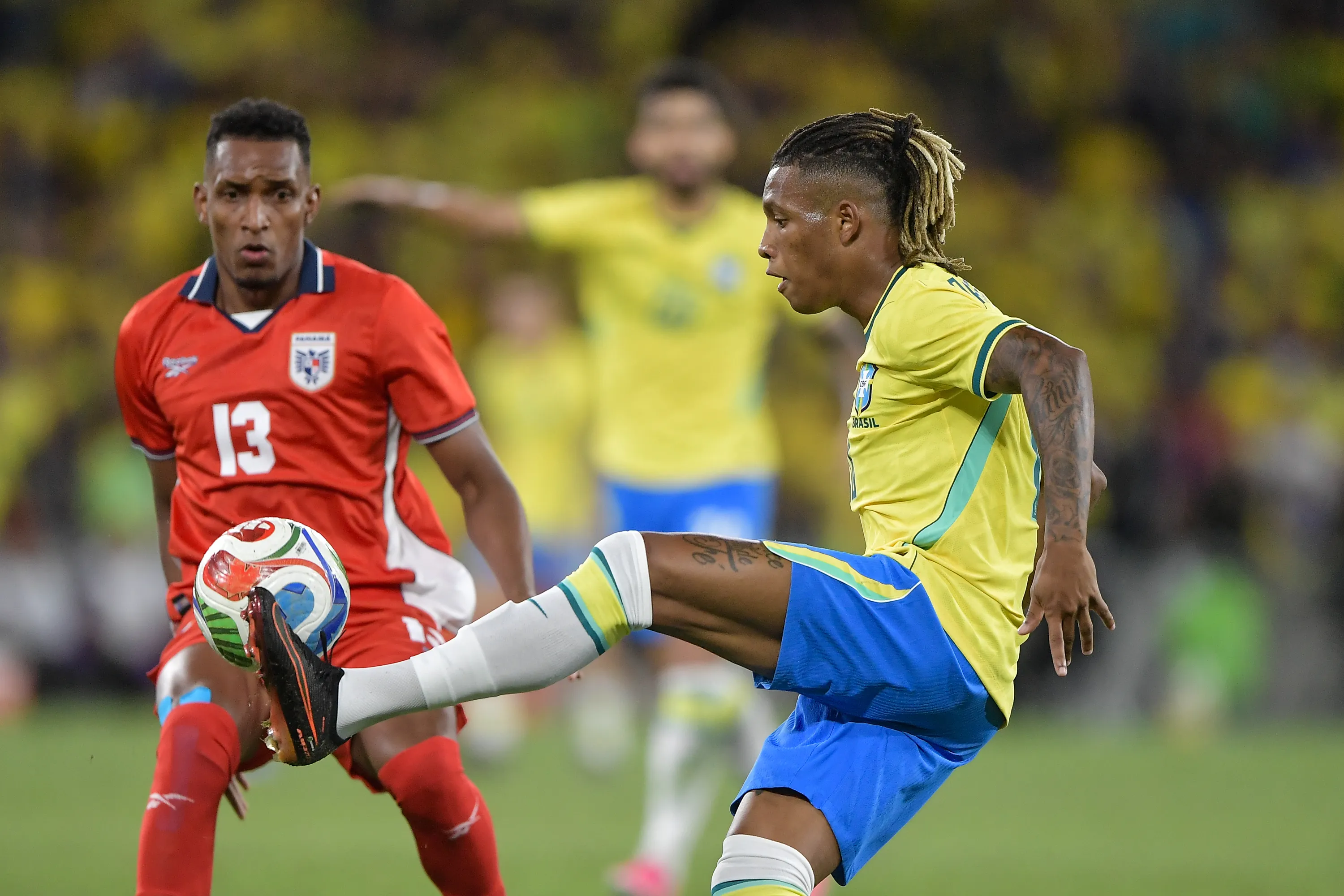 Danilo Santos jogador do Seleção Brasileira durante partida contra o Panamá. Foto: Thiago Ribeiro/AGIF