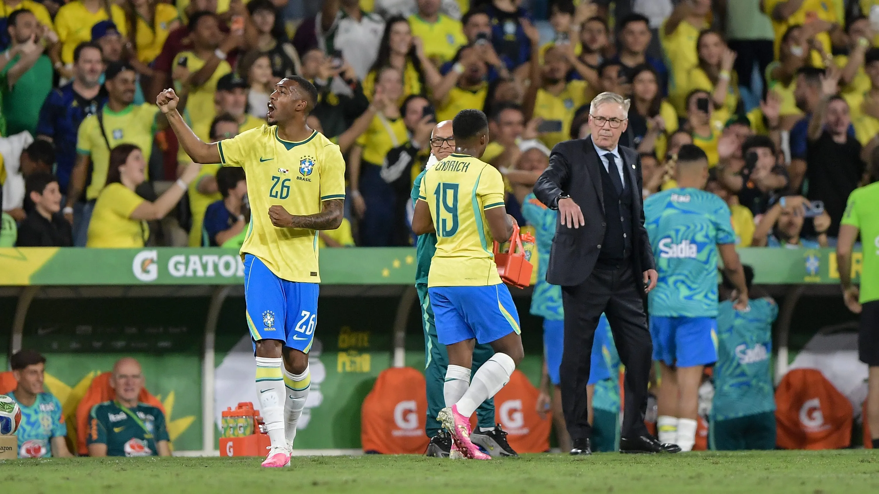 RJ – RIO DE JANEIRO – 31/05/2026 – AMISTOSO, SELECAO BRASILEIRA X PANAMA – Rayan jogador do Selecao Brasileira comemora seu gol durante partida contra o Panama no estadio Maracana pelo campeonato Amistoso. Foto: Thiago Ribeiro/AGIF