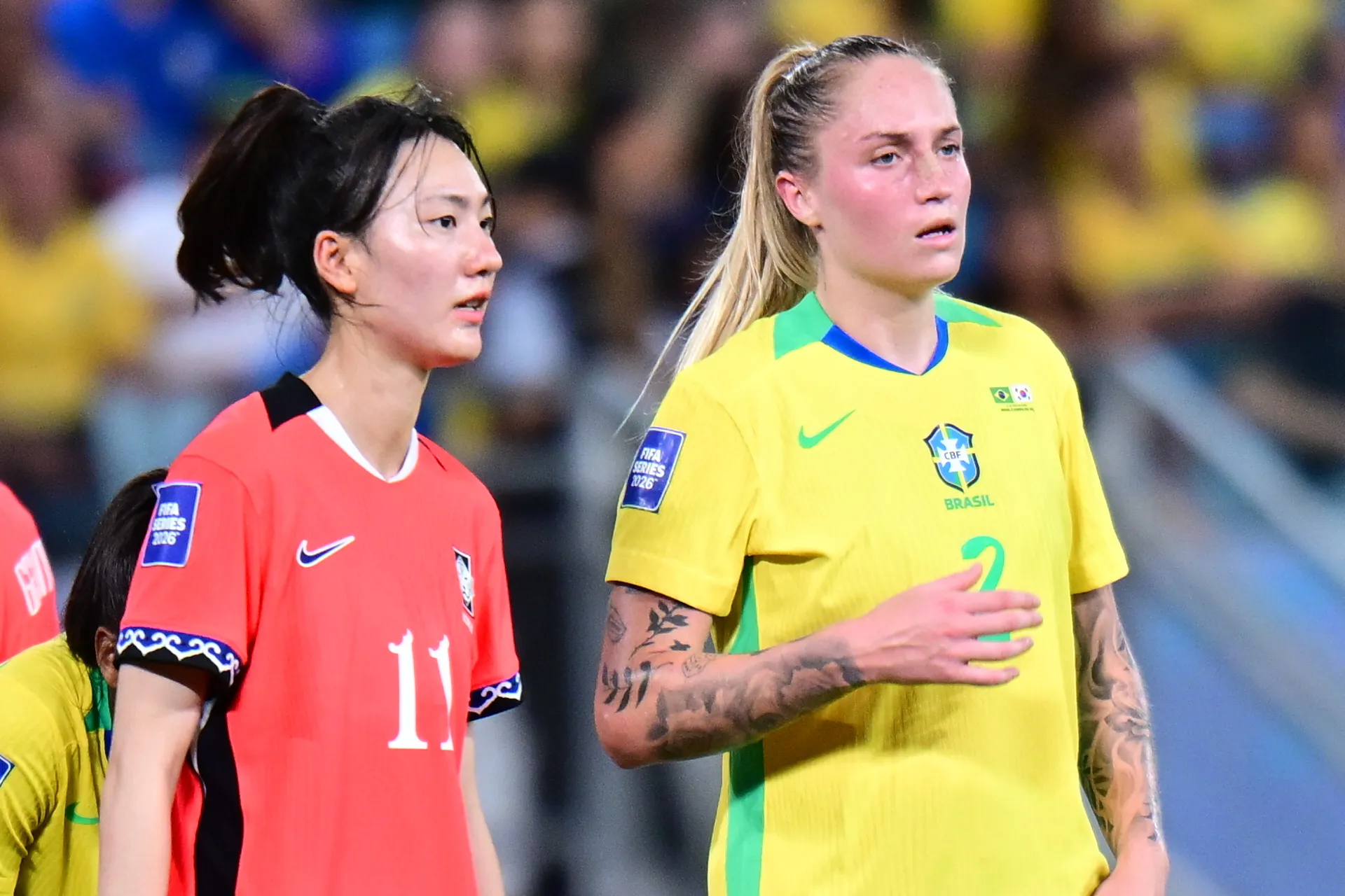 Brasil x Coreia do Sul durante o FIFA Series. Foto: Francisco Alves/AGIF