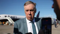 Carlo Ancelotti no desembarque da Seleção Brasileira. (Photo by Jordan Bank/Getty Images)