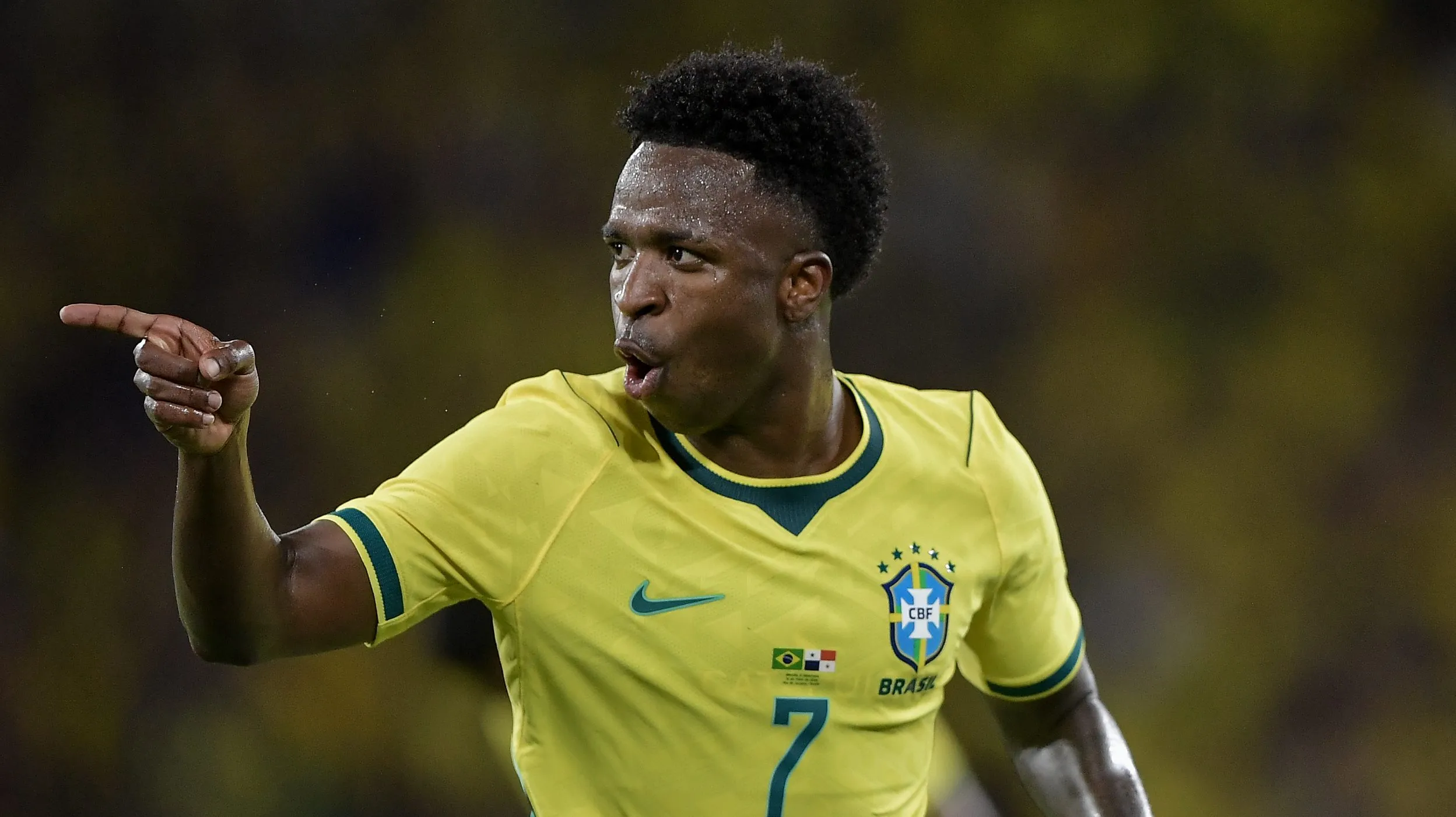 Vini Jr, jogador do Seleção Brasileira, durante partida contra o Panama no estadio Maracana pelo campeonato Amistoso. Foto: Thiago Ribeiro/AGIF