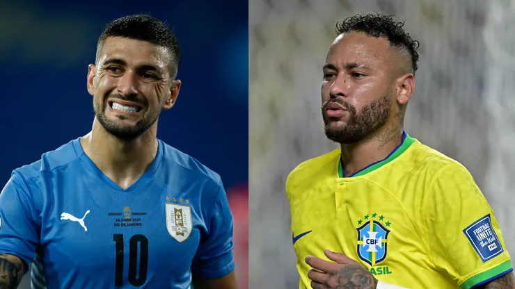 Arrascaeta e Neymar tem lesões semelhantes. Foto: Wagner Meier e Pedro Vilela - Getty Images