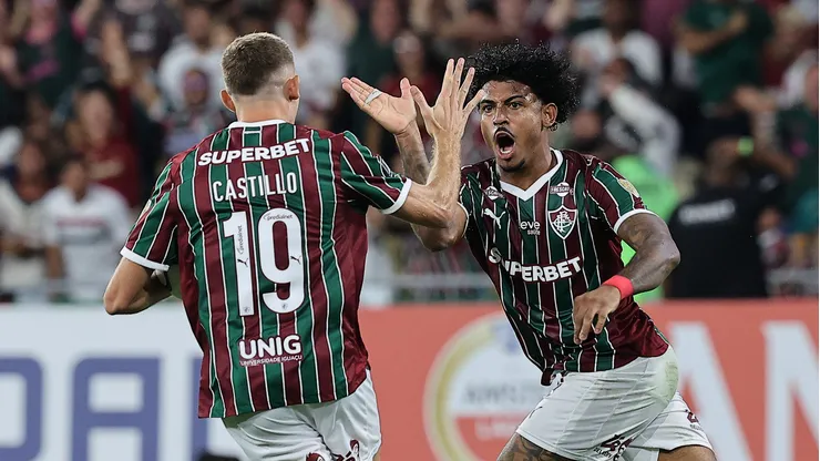 Jogadores do Fluminense comemorando gol. (Photo by Wagner Meier/Getty Images)