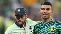 Neymar ao lado de Casemiro após jogo do Brasil.
