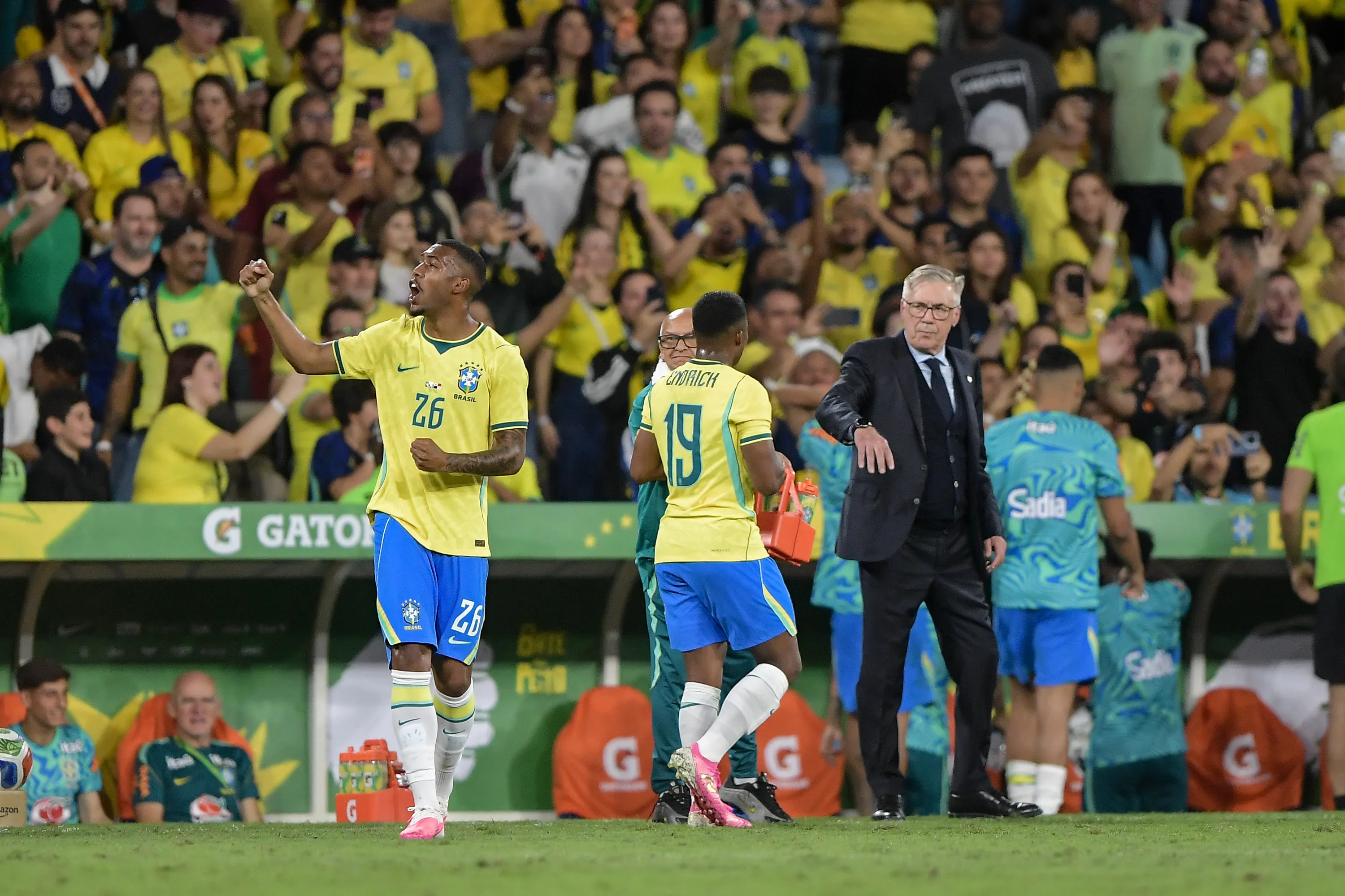 Rayan jogador do Selecao Brasileira comemora seu gol durante partida contra o Panama no estadio Maracana pelo campeonato Amistoso. Foto: Thiago Ribeiro/AGIF