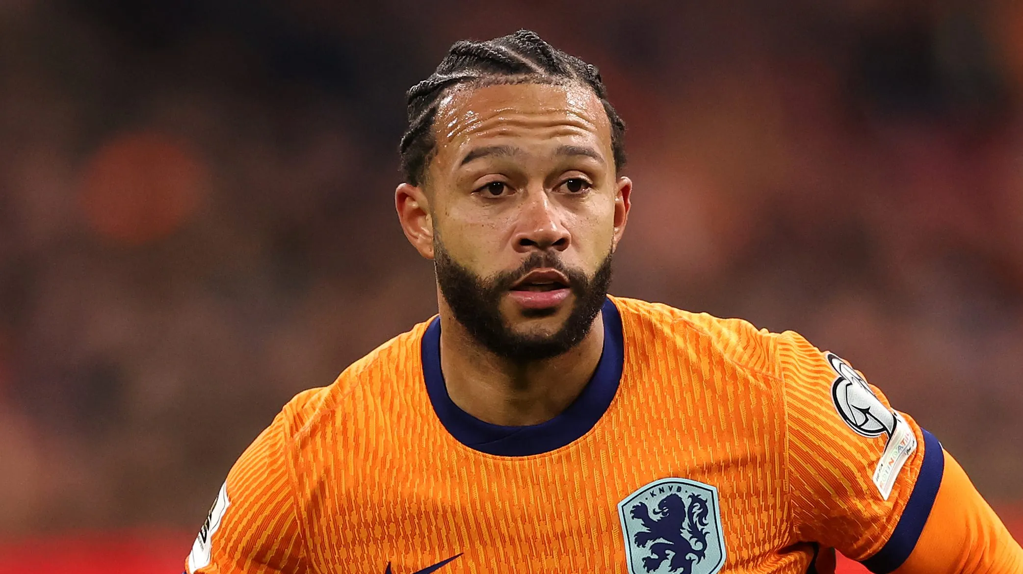 Memphis Depay, atacante do Corinthians durante amistoso da Holanda