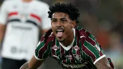 John Kennedy jogador do Fluminense comemora seu gol durante partida contra o São Paulo. Foto: Jorge Rodrigues/AGIF