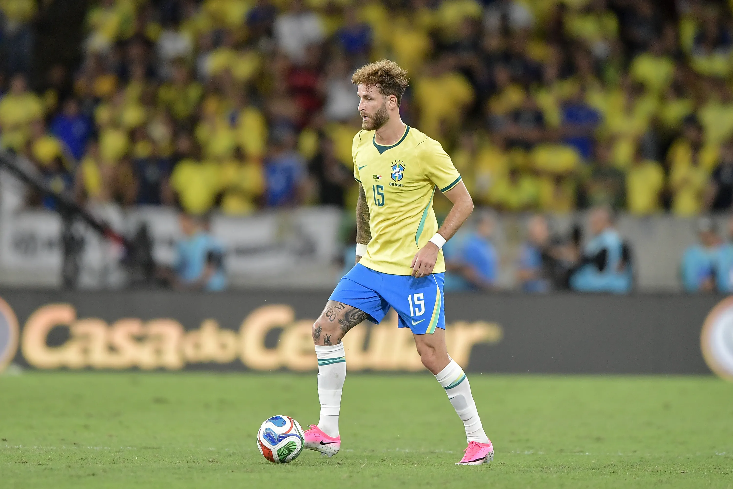 RJ – RIO DE JANEIRO – 31/05/2026 – AMISTOSO, SELECAO BRASILEIRA X PANAMA – Leo Pereira jogador do Selecao Brasileira durante partida contra o Panama no estadio Maracana pelo campeonato Amistoso. Foto: Thiago Ribeiro/AGIF