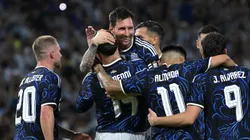 Seleção Argentina comemorando gol em amistoso - Foto: Marcelo Endelli/Getty Images