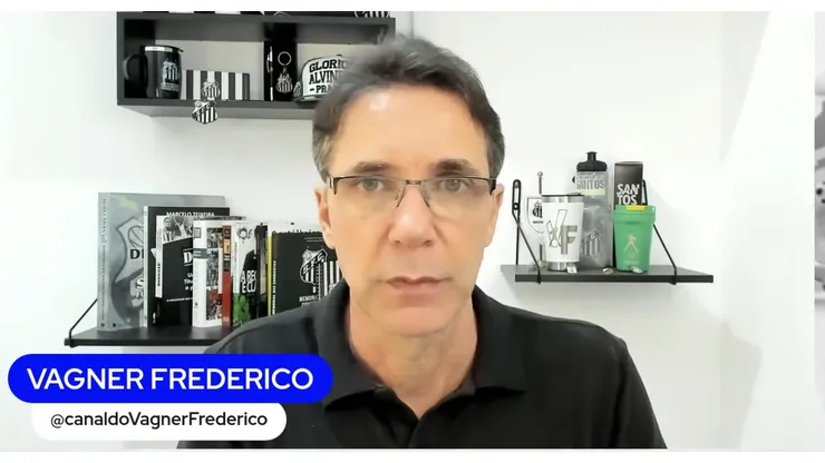 Vagner Frederico, jornalista e setorista do Santos. Foto: Reprodução/YouTube