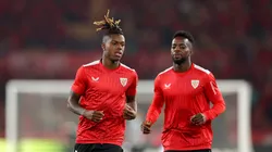 Iñaki e Nico Williams pelo Athletic Bilbao. (Photo by Fran Santiago/Getty Images)