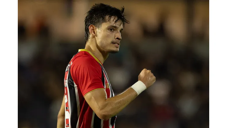 Bobadilla comemora gol pelo São Paulo. Foto: Joisel Amaral/AGIF